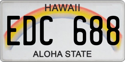 HI license plate EDC688