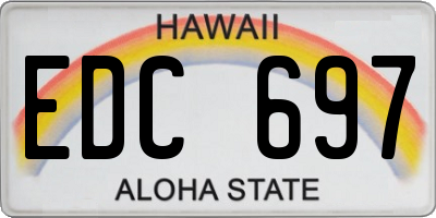 HI license plate EDC697