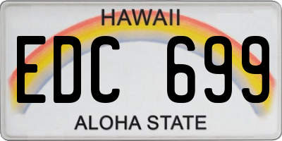 HI license plate EDC699