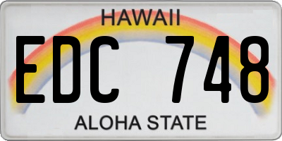 HI license plate EDC748