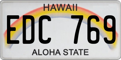 HI license plate EDC769