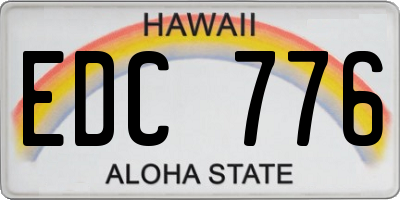 HI license plate EDC776