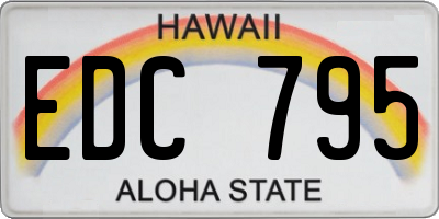 HI license plate EDC795
