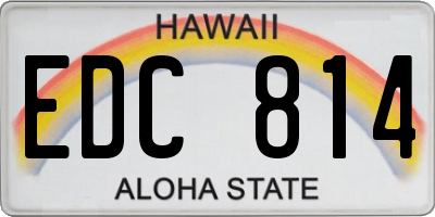 HI license plate EDC814