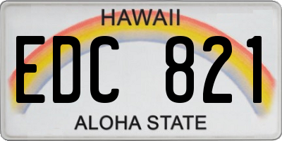 HI license plate EDC821