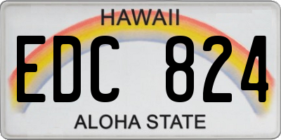 HI license plate EDC824