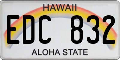 HI license plate EDC832