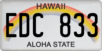 HI license plate EDC833