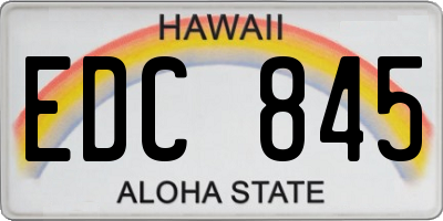 HI license plate EDC845