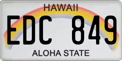 HI license plate EDC849