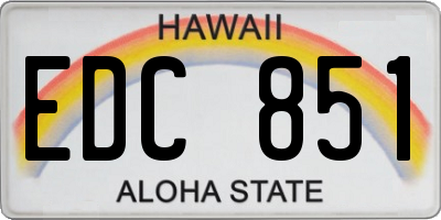 HI license plate EDC851