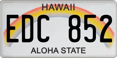 HI license plate EDC852