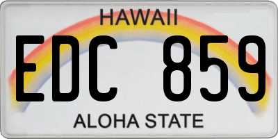 HI license plate EDC859