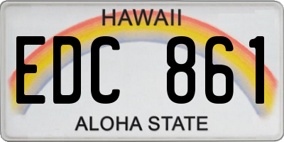 HI license plate EDC861