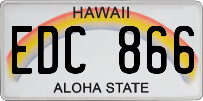 HI license plate EDC866