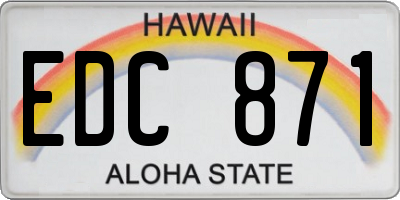 HI license plate EDC871