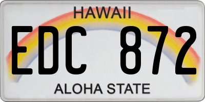 HI license plate EDC872