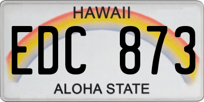 HI license plate EDC873