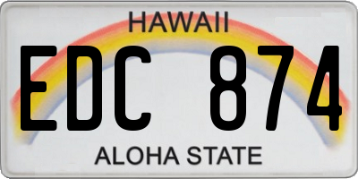 HI license plate EDC874