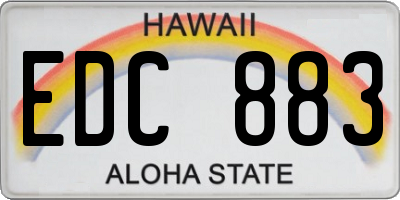 HI license plate EDC883