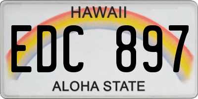 HI license plate EDC897