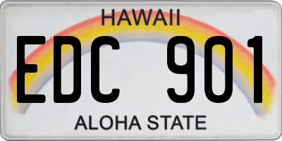 HI license plate EDC901