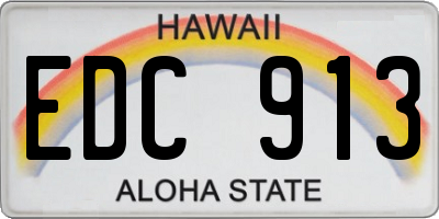 HI license plate EDC913