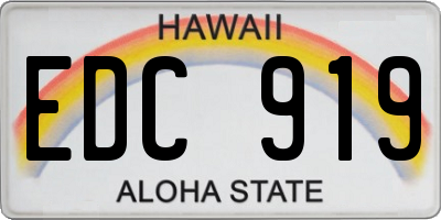 HI license plate EDC919