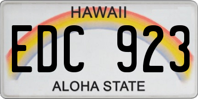 HI license plate EDC923