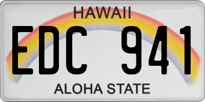 HI license plate EDC941