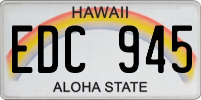 HI license plate EDC945