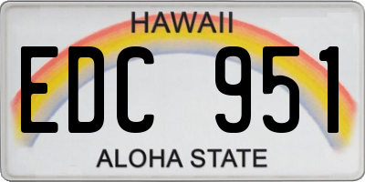 HI license plate EDC951
