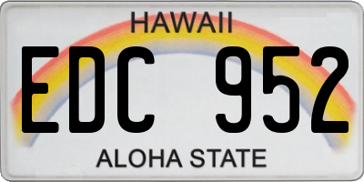 HI license plate EDC952
