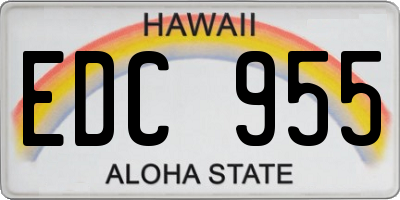 HI license plate EDC955