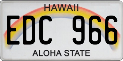 HI license plate EDC966
