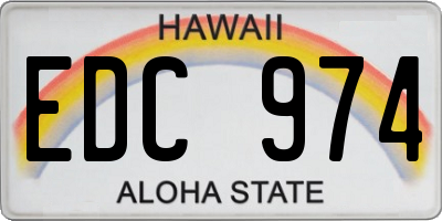 HI license plate EDC974