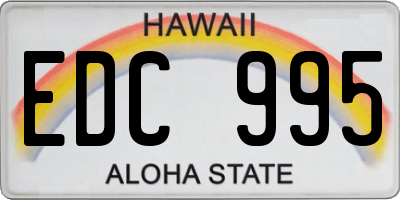 HI license plate EDC995