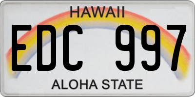 HI license plate EDC997