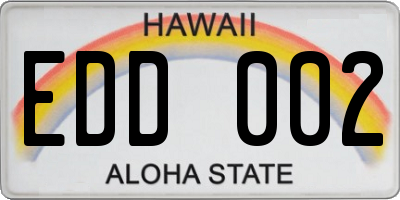 HI license plate EDD002