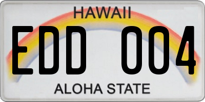 HI license plate EDD004