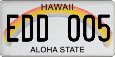 HI license plate EDD005