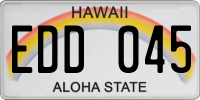 HI license plate EDD045