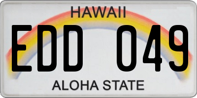 HI license plate EDD049