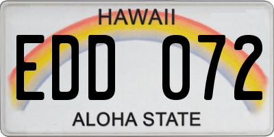 HI license plate EDD072