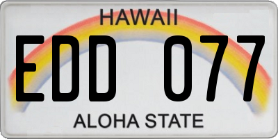 HI license plate EDD077