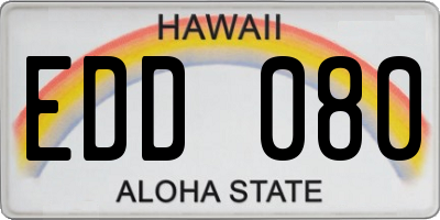 HI license plate EDD080