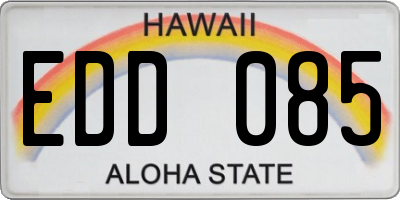 HI license plate EDD085