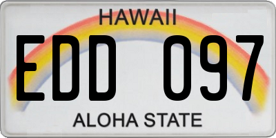 HI license plate EDD097