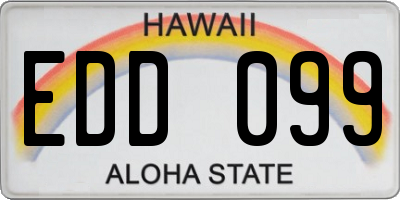 HI license plate EDD099