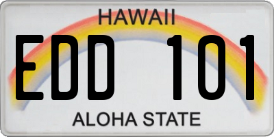 HI license plate EDD101